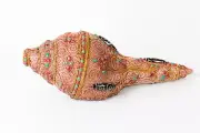 13" HANDMADE Filigree Left Sided Silver Gold Plated Conch Shell Dharma Rituals