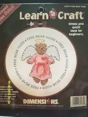Dimensions Learn a Craft "Free Bear Hugs" Embroidery Kit with Hoop Size 6"