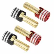 4PCS Hard Case Battery Cooler Bullet Plug Banana Head for 1/10 RC Off-Road Monster Truck RC Modified Car