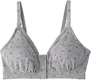 [Rosemadame] ローズマダム Rosemadam 112-6081-01 Maternity Nursing Bra, Front Opening, Recommended for Sleeping, Small Floral Print, Gray, L Size