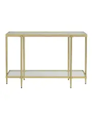[IHOMDEC] Metal and Glass Console Sofa Table in Gold