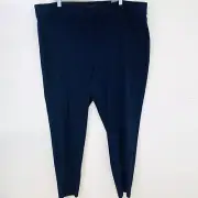 Talbots Portland Pants Size 22W Blue Slim Leg High Waist Stretch Work New