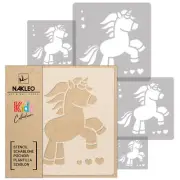 5x reusable PLASTIC Stencils / 13.4" to 3.5"/Nursery KIDS Template / UNICORN #2