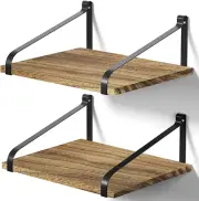 Love-Kankei Floating Shelves Wall Mount Rustic Wood Wall Shelves with Large Stor