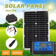 300W 12V Portable Solar Panel Mono Home Caravan Camping Power Charging Battery