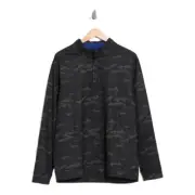 TailorByrd Mens Performance Black Camo Quarter Q Zip Pullover sz Small NEW