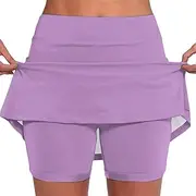 [Generic] Womens Mini Tennis Skirt High Waist Tummy Control Athletic Skirts Lightweight Casual Sports Short Skirts with Pockets