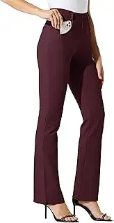 [WILLIT] Women's Yoga Dress Pants Bootcut Work Slacks Pants Stretch Office Casual Belt Loops Pants 4 Pockets 28''/29"/30''/31"/33''