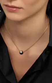 [Melissa Kaye] 18k Yellow Gold Audrey Pendant Large in Army Green