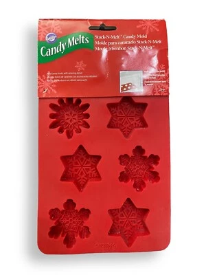 Wilton Silicone Snowflakes Shape Stack n Melt Candy Mold with Filigree Design