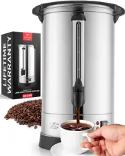 Zulay Commercial Coffee Maker - 100 Cup Coffee Urn With Double-Wall Stainless...