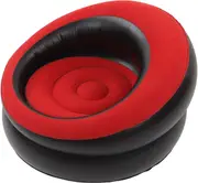Foldable Flocking Air Sofa Inflatable Chair, Outdoor Lazy Sofa Couch Beanless Bag Chair, Portable Couch for Hiking, Camping & Picnic (Red)
