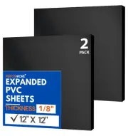Performore Expanded PVC Sheet Lightweight Rigid Foam 3mm (1/8 inch) 12 x 12 i...
