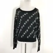 NWT WILDFOX Sweater S Wool Alpaca Dance Spellout Repeat Harlow Oversized