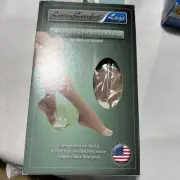 Loving Comfort Knee High Stockings Support Closed Toe Firm Large Beige