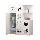 NNEAGS 10 Cubes White Portable Wardrobe Divide-Grid Modular Storage Organiser Fo