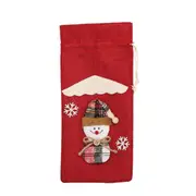 2Pcs Christmas Red Wine Bottle Cover Xmas Dinner Party Santa Claus Snowman Gift Bag