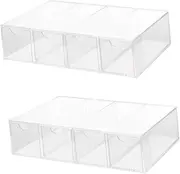 minkissy 2Pcs Eyeglasses Storage Case Sunglasses Display Box Organizer for Glasses Jewelry and Accessories Compact and Durable Design for Home Shop Use