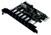 CRUXTEC 7 Ports USB 3.0 PCI-Express Expansion Card SATA-powered PV3-7U