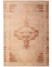 [Miss Amara] Feliza Medallion Washable Rug in Orange