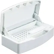 HAICN Nail Hair Beauty Tools Plastic Clean Sterilizing Storage Box Manicure Tools Germicidal Clear Lid Disinfectant Tray for Cleaning Tools