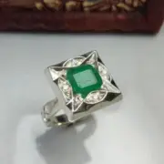 Natural Emerald Stone Ring 2.5 Carats Stone Real Emerald Ring Unisex Ring 925