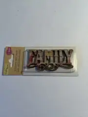 Crafters Square, Chipboard Decor Words, FAMILY, 3 pc, Laser Cut, NEW