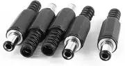 uxcell 5.5 x 2.5mm DC Male Connector Jack Solder Adapter DIY DC Barrel Connectors Replacement 5 Pack