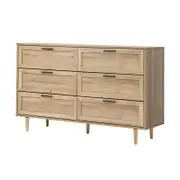 Oikiture 6 Chest of Drawers Natural
