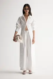 Burleigh Shirt Dress White Size 10 | Elka Collective