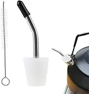 Pot Pour Spout - Extended Water Filling Spout, Outdoor Kettle Pot with Cleaning Brush | Versatile Kettle Attachments for Water Hot Chocolate Tea Liquor Beverage Drinks
