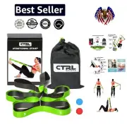 Durable Non-Elastic Yoga Stretching Strap with 12 Loops for Flexibility Training