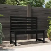 Garden Bench Black 109 cm Solid Wood Pine