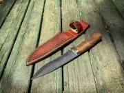 Custom Bushcraft Knife with Seath, Camp Knive, Hand Forged Knive, Father's Day G