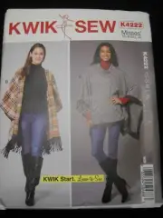 Ponchos Misses size XS-XL Kwik Sew 4222 Sewing Pattern *