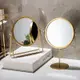 北歐輕奢簡約立式梳妝鏡便攜式桌面鏡居家質感裝飾化妝鏡桌面鏡鏡子立鏡簡約便攜鏡子