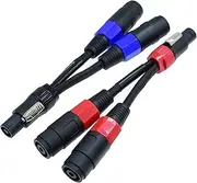 Arklove Speakon Splitter Cable,(1 Male to 2 Female) spaker Cable Break Out Twist Lock Audio Cable NL4FC Speak-on Break Out for Speaker Cable, 2 Packs