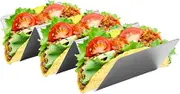 Stainless Steel Taco Holder Stand - Non-Slip Stylish Rack | Taco Stand with Easy-Access Handle | Oven Safe for Baking, Dishwasher and Microwave Safety | Gathering Serving Dish for Buffets Restaurants