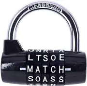 Heyone Gym Locker Lock,5 Letter Word Lock,5 Digit Combination Lock,Safety Padlock for School Gym Locker,Sports Locker,Fence,Case,Hasp Storage (Black)