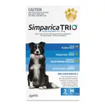 Simparica TRIO Blue Flea, Tick & Worm Chews 10.1-20kg - 3pk