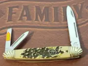 OCOEE RIVER Knife Three Blade Whittler Bone Stag Resin Handles 440 Stainless
