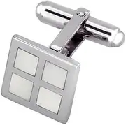 [Select Gifts] Box Set Shirt Tie Bar Slide 53mm Sterling Silver Mother of Pearl Cufflinks