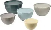 IKEA GARNITYREN Serving, Storage Bowl with Lid Set of 5 (Multicolor, Polypropylene Plastic)