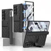 Case for Samsung Galaxy Z Fold6, Sturdy and Shockproof, Heavy Duty Fold6 Case, Built-in Screen Protection Film, Stand and Pen Slot (Black,for Galaxy Z Fold6)