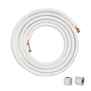 25FT Insulated Copper Line Set for Mini Split AC Systems - 3/8" & 5/8" Tubes