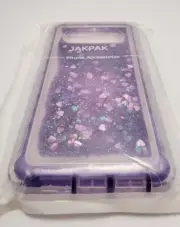Samsung Galaxy S10 Plus Purple Liquid Glitter With Hearts Case