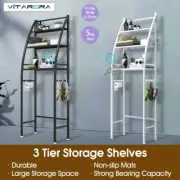Storage Rack Over Laundry Washing Machine Toilet Shelf Organiser Hooks 3 Tiers