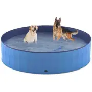 Unbranded Kiddie Pool 71" Foldable Anti-Skid Bottom Above Ground PVC in Blue