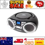 Portable Sport Stereo CD Player with FM Radio, AUX, Headphone Jack, AC/DC Backup