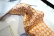 Robert Graham Soft Silk Knit Tie Necktie Cream Orange Geometric